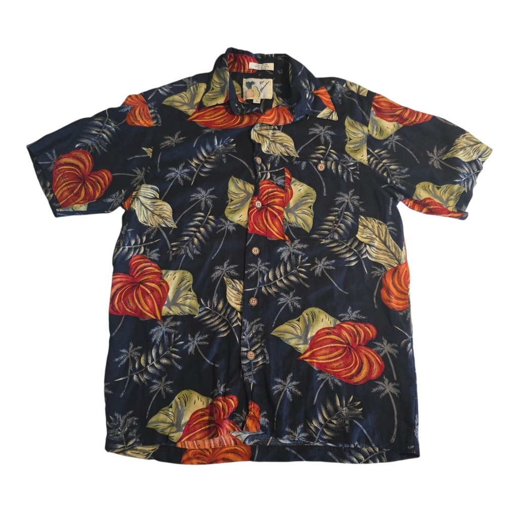 Vintage Ron Chereskin Hawaiian Shirt Rayon Floral Vacation Button Up Small